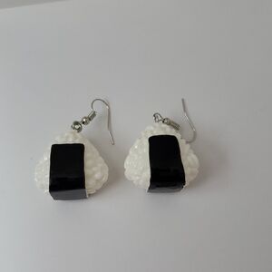Black and White Onigiri Earrings